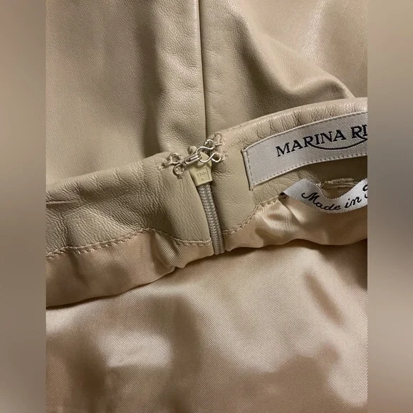 MARINA RINALDI LEATHER SKIRT - Picture 6 of 16